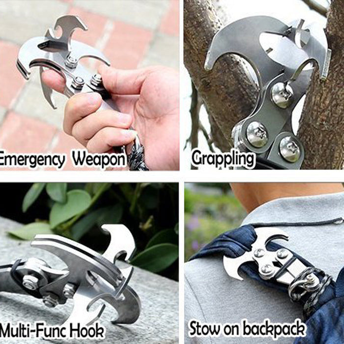 Gravity Grappling Hook Easy To Carry Stainless Steel Survival